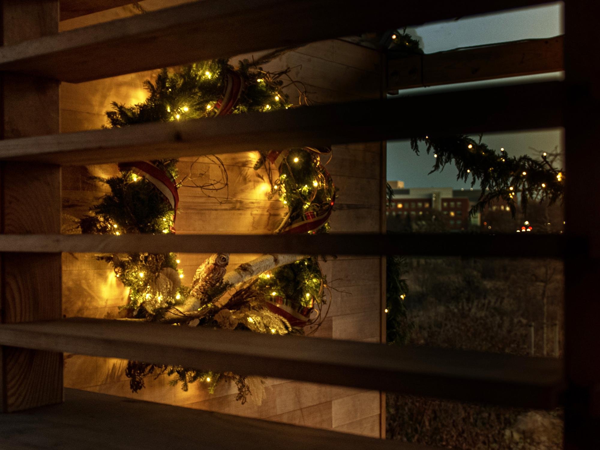 Wreath at bird sanctuary Arboretum