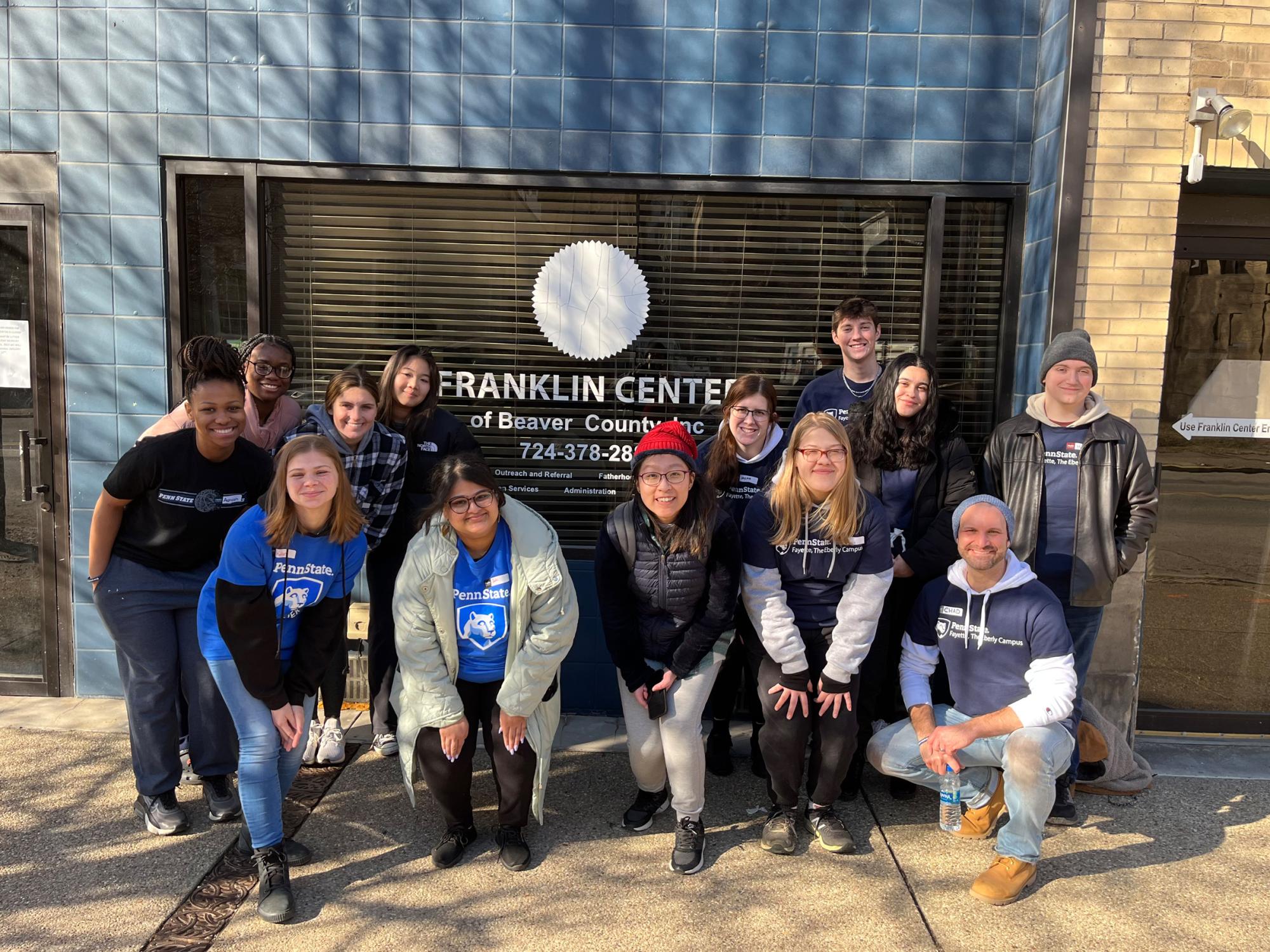 Penn State students pose for a group photo