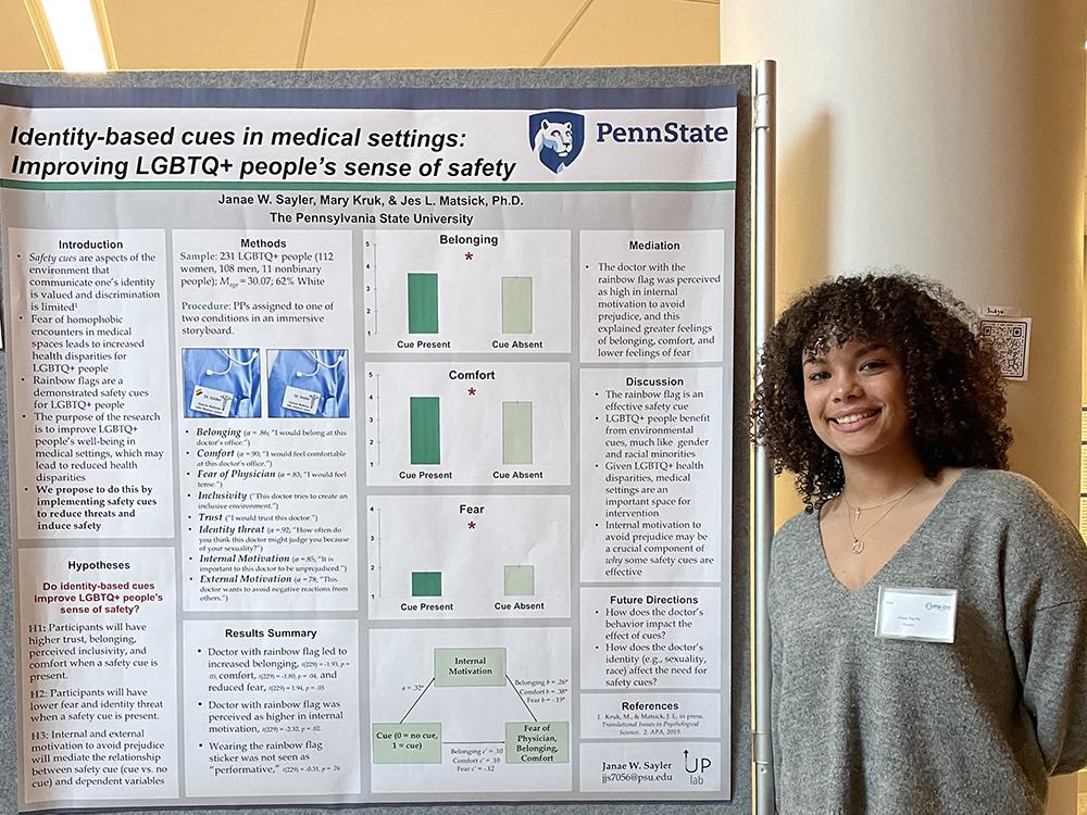 Janae Sayler presented her research findings about safety cues in health care environments last April.