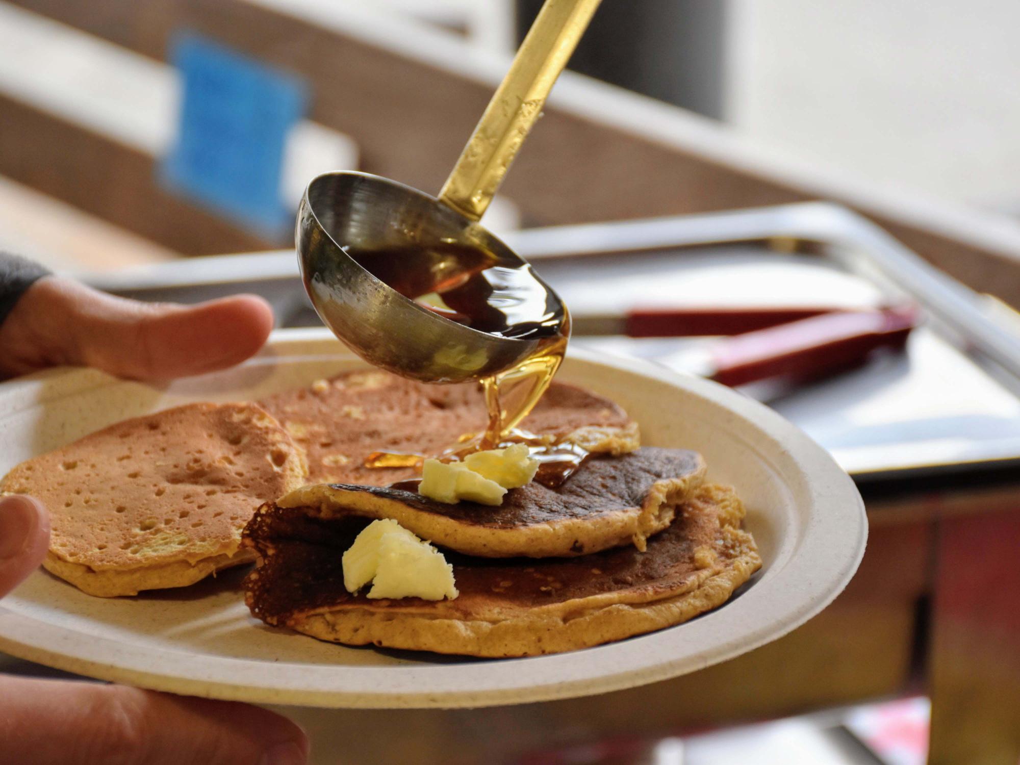 Pancakes and maple syrup