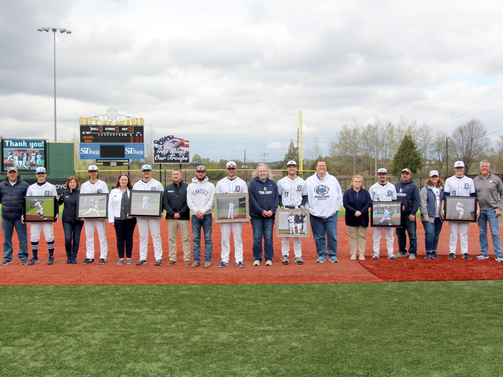 The Penn State DuBois baseball players recognized on senior day at Showers Field