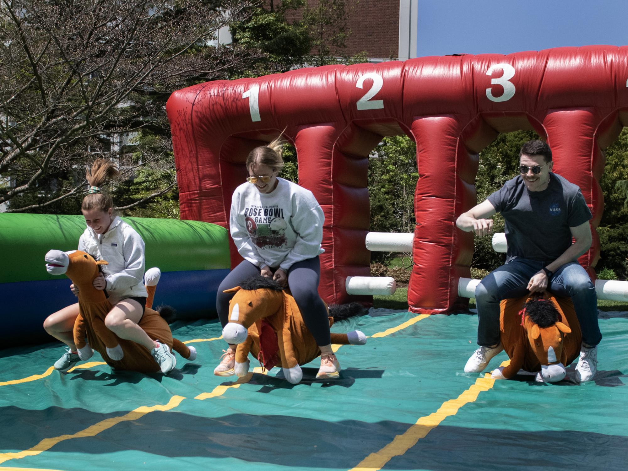 bouncy race at senior sendoff