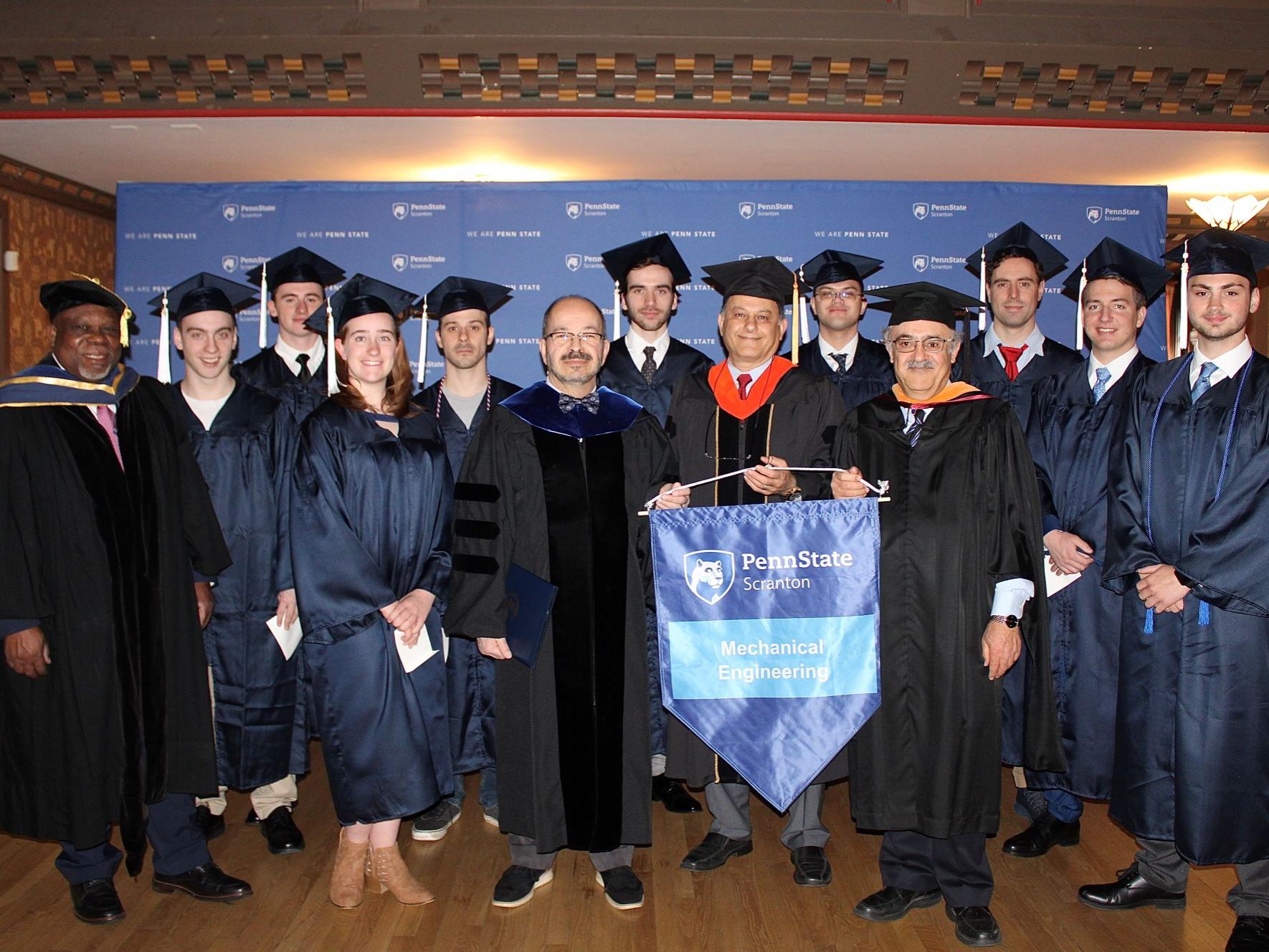 group of first ME degree graduates at Penn State Scranton