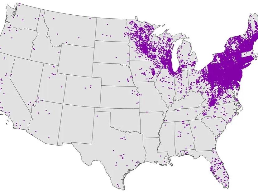 reported lyme disease cases map 2018
