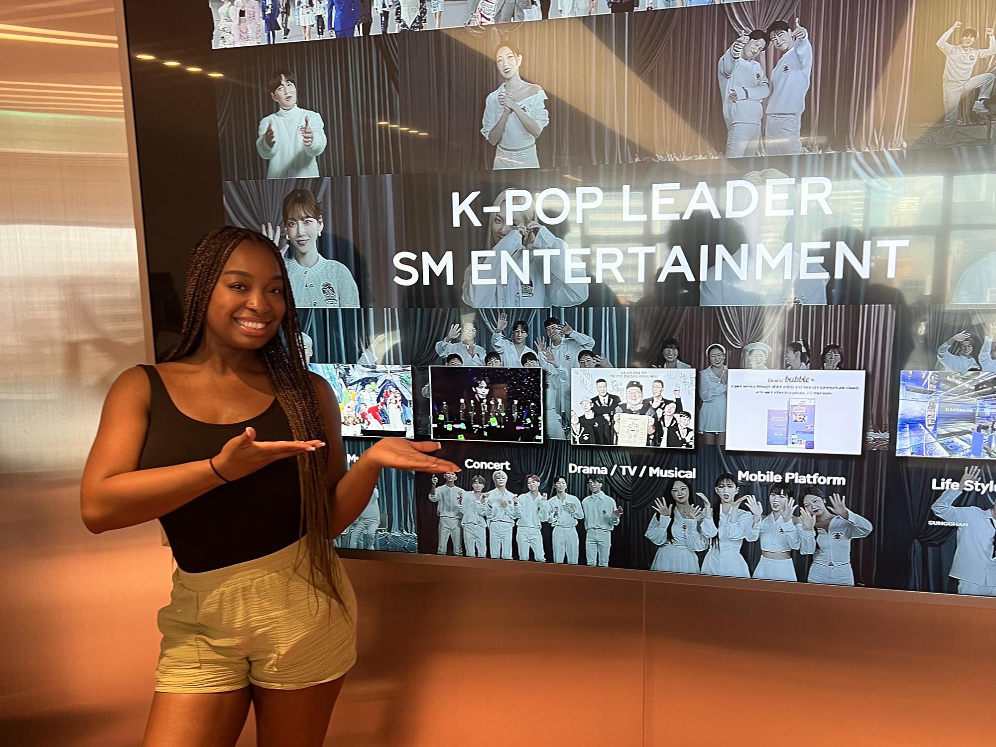 Sydney Wideman during the group’s visit to SM Entertainment Studio.