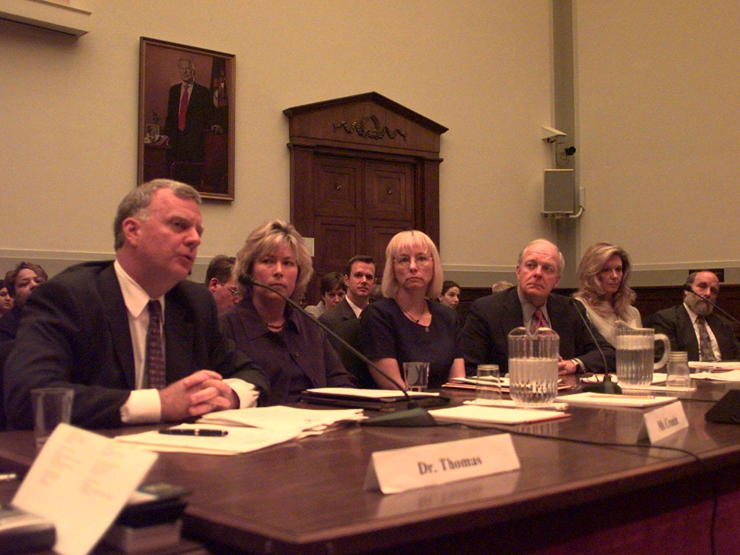 An image of Jim Thomas testifying before congress