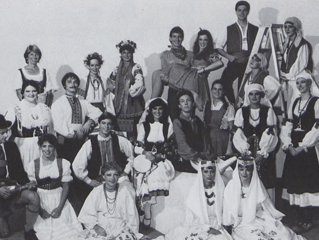 A group of students dressed in international costumes