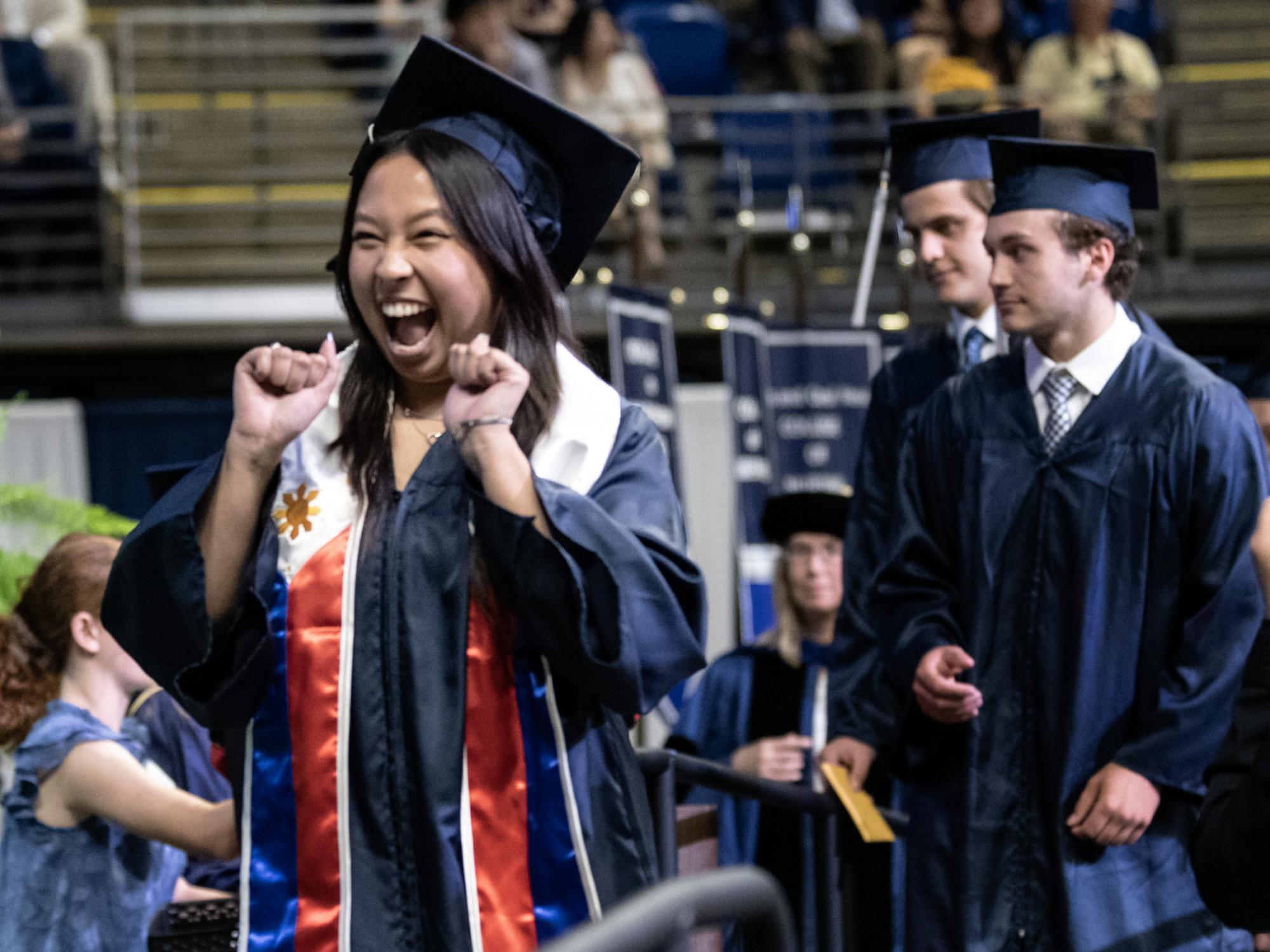 celebrating at graduation