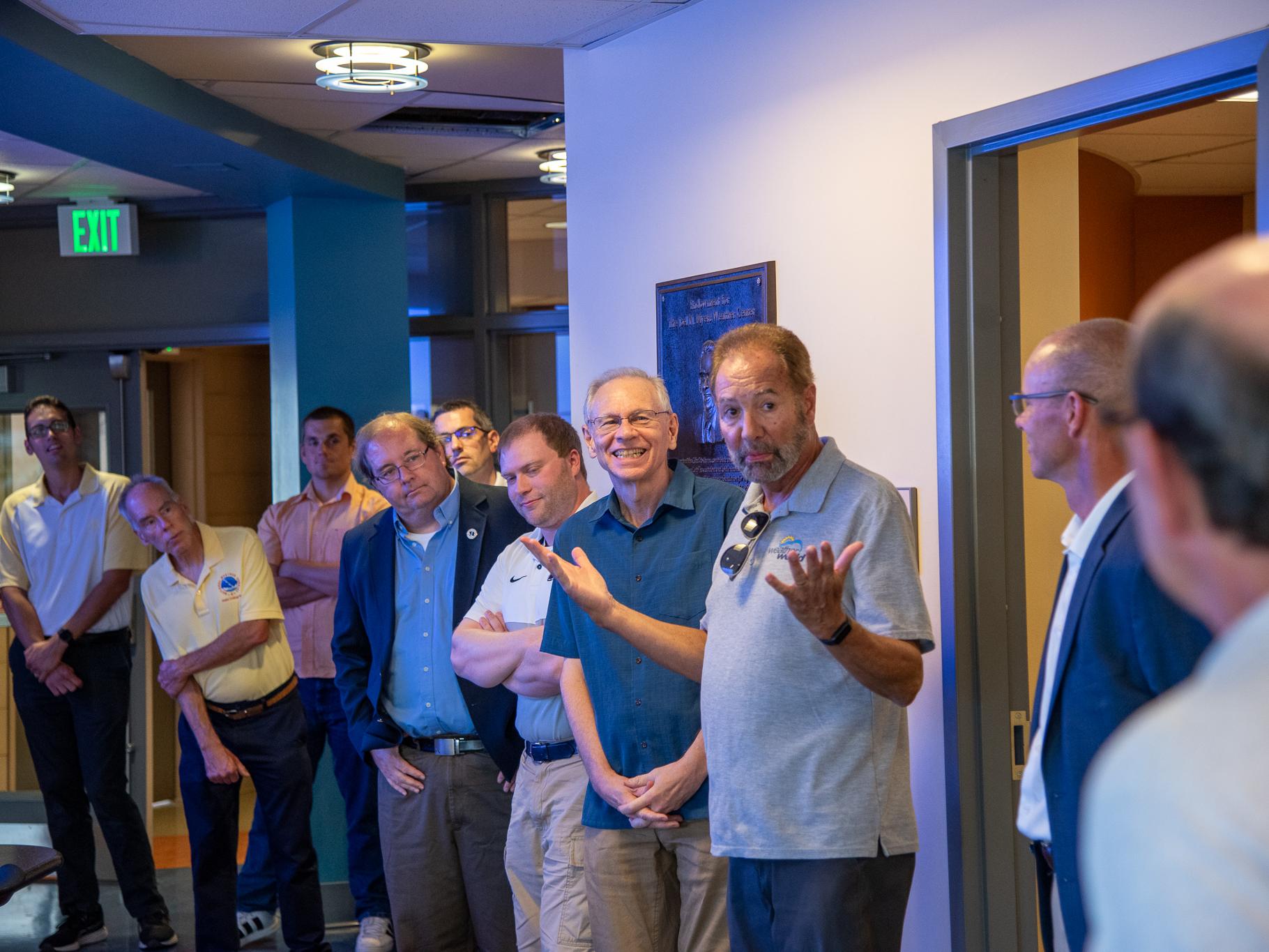 Former Pennsylvania state climatologist and “Weather World” host Paul Knight addresses the group.