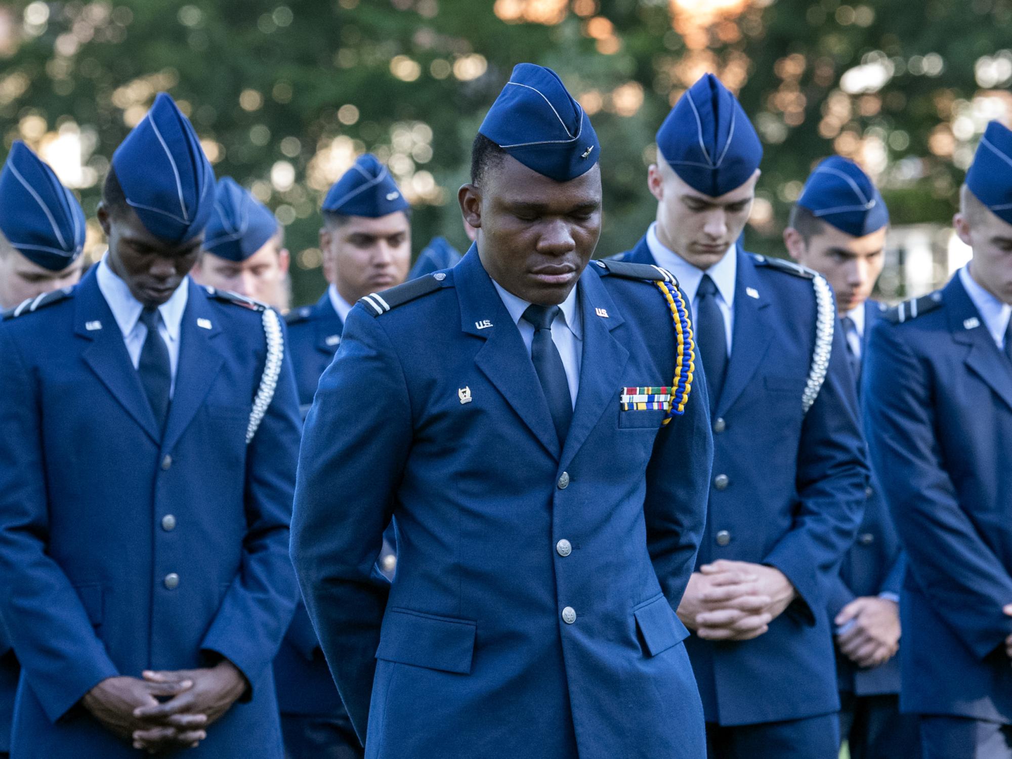 Penn State Air Force bows heads