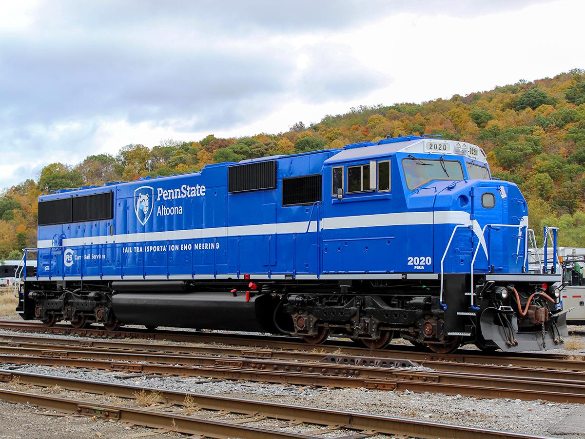 A close up of PSU 2020, a locomotive