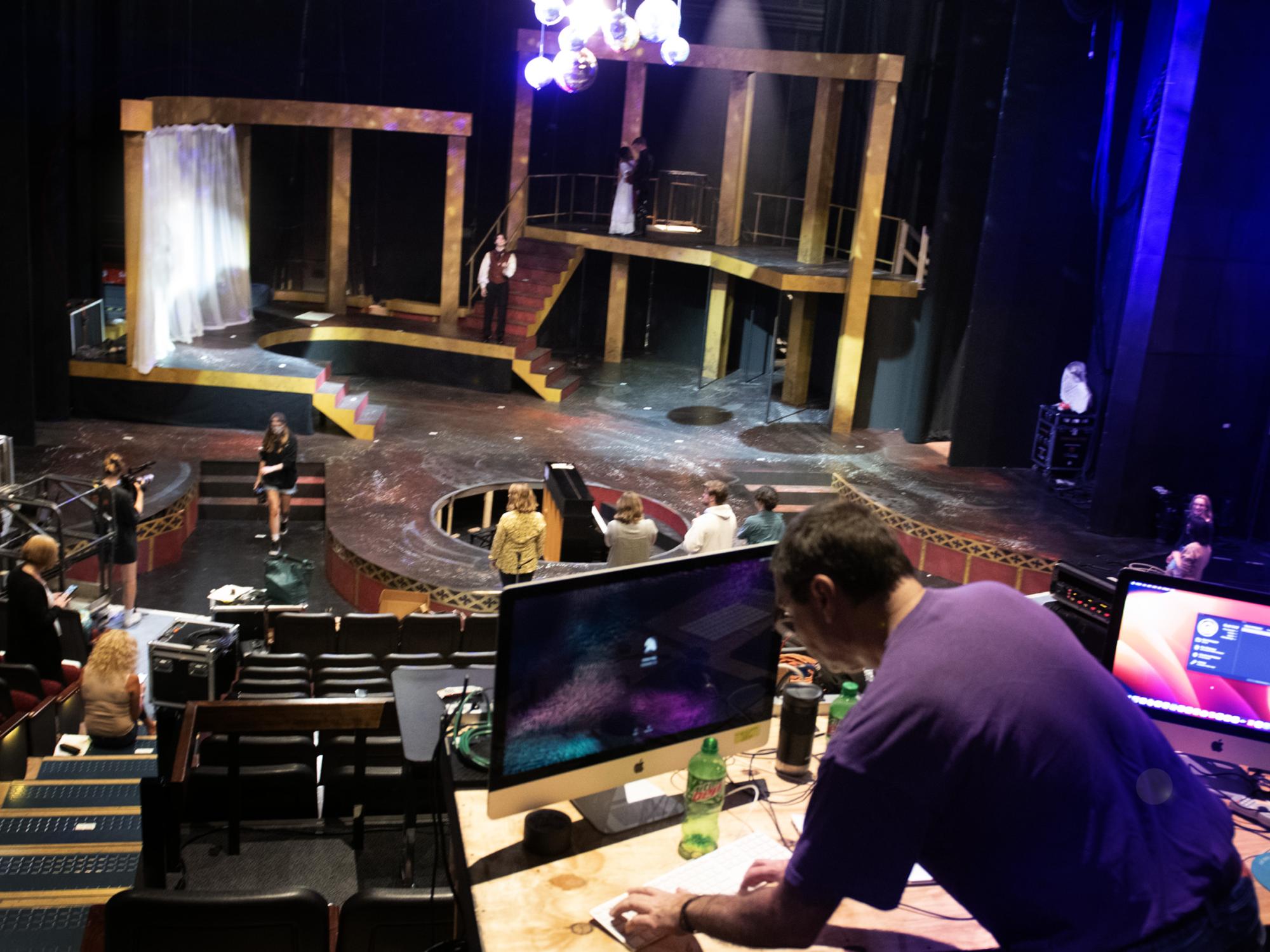 wide shot Playhouse theatre rehearsal