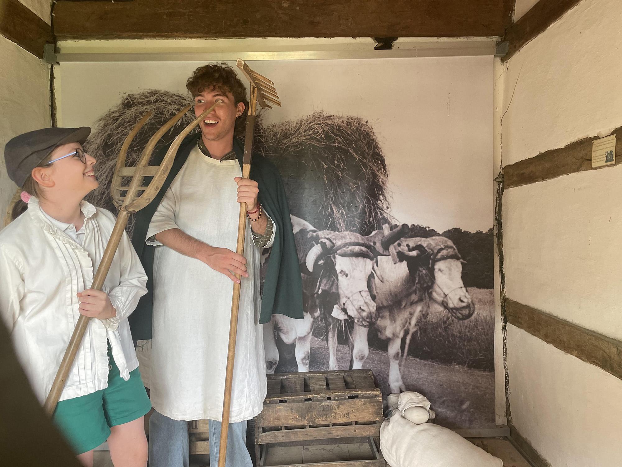 Tobias Cruz and his “host sister” enjoying a photo-op at a French history museum.