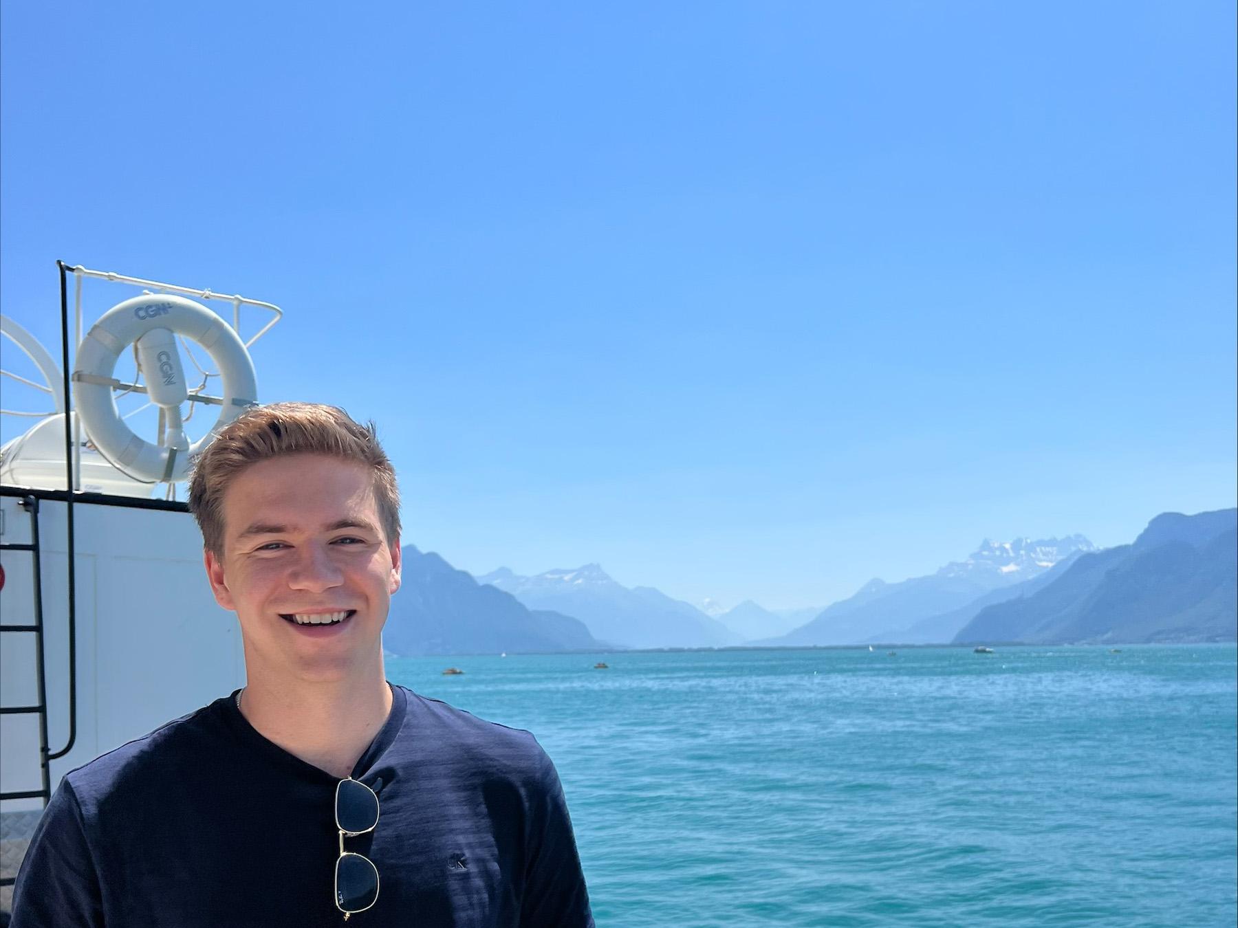 Kenneth Sunnergren enjoying time on the water in Lausanne, Switzerland.