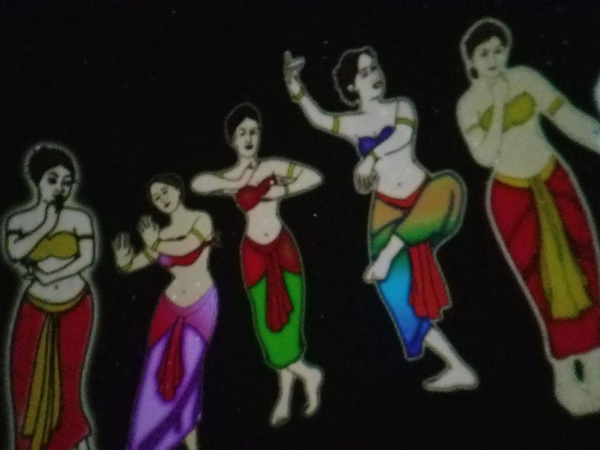 A still from a planetarium show depicting the Hindu myths of some constellations.