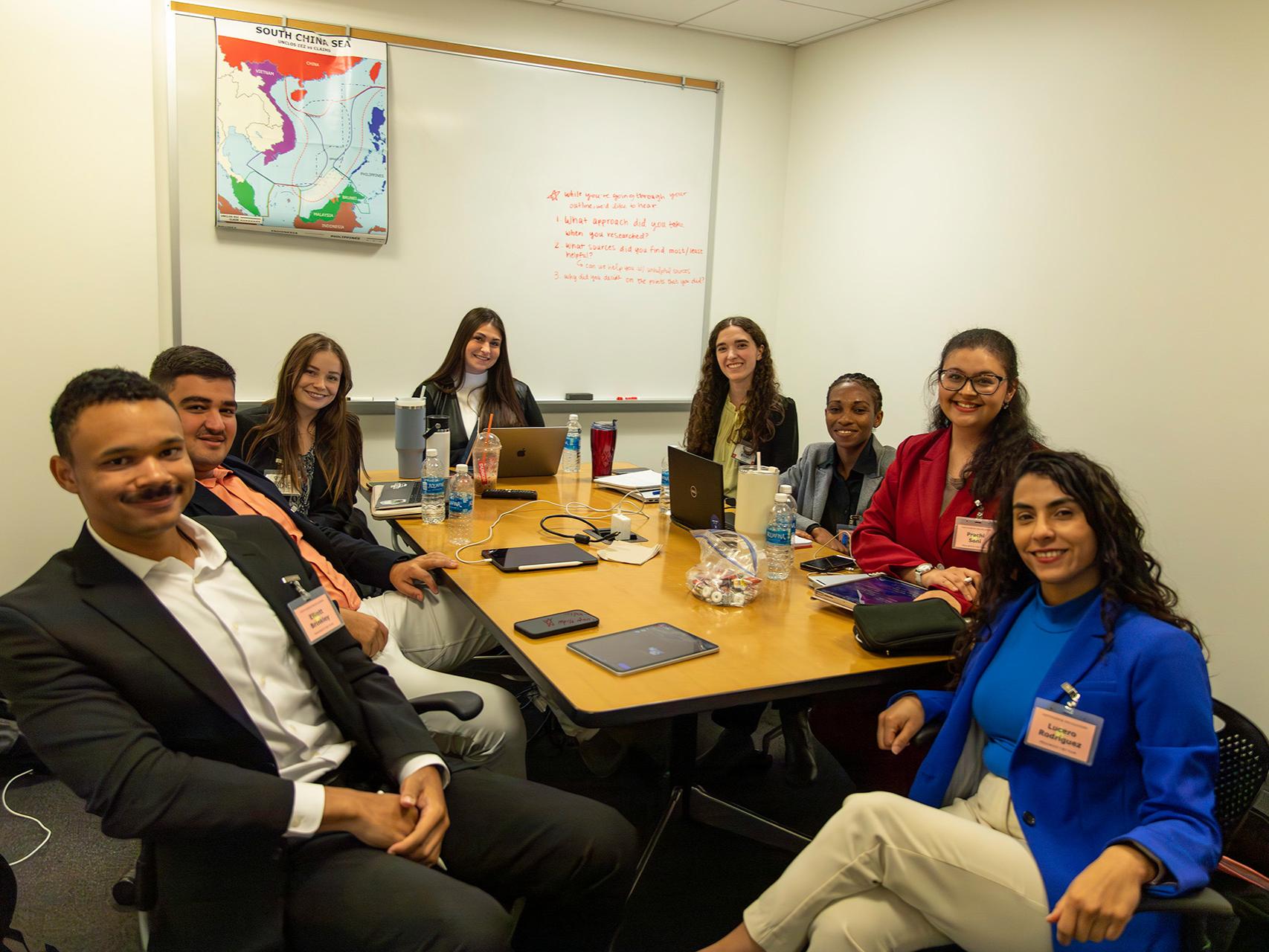 SIA students representing delegates for Vietnam at the crisis simulation.