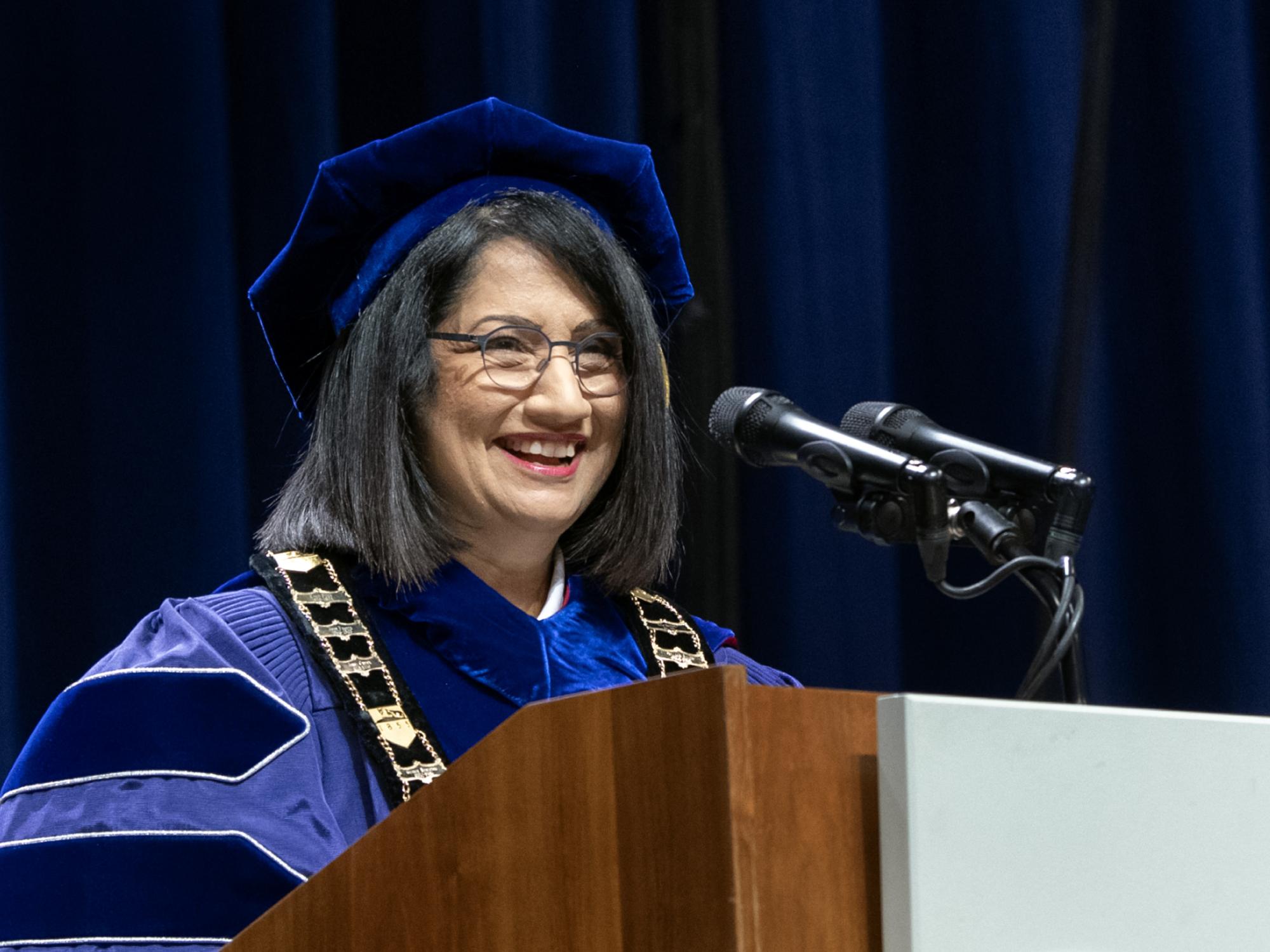 Neeli Bendapudi at graduation