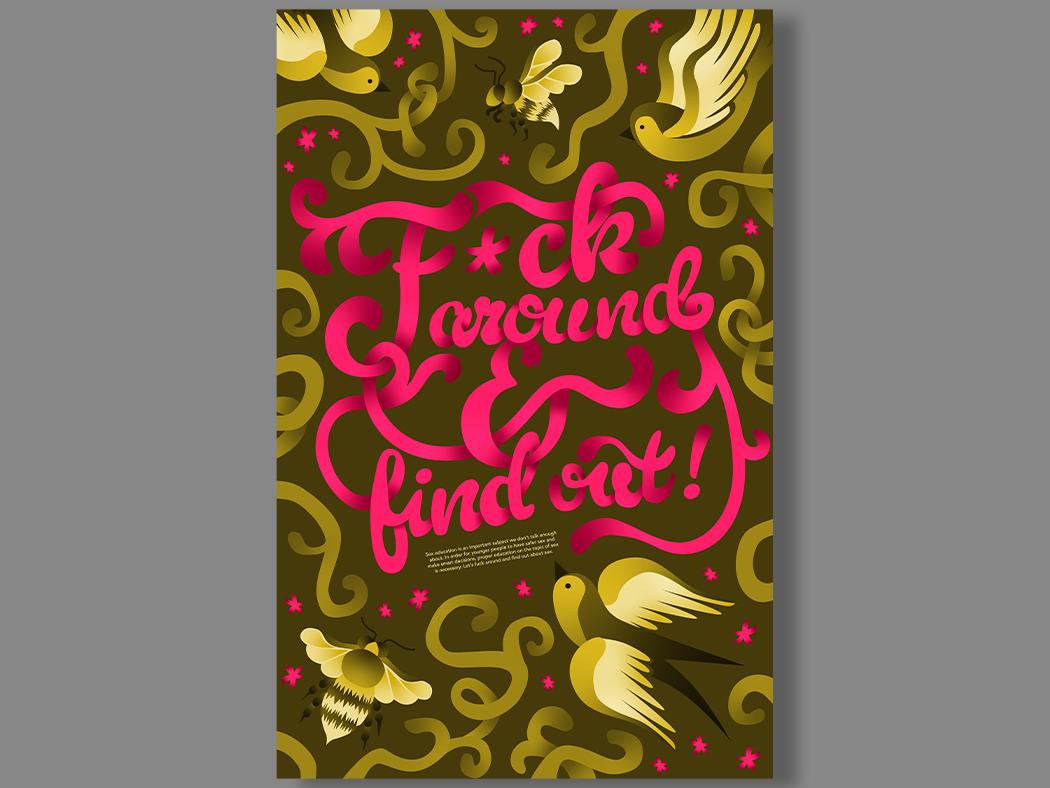 A poster design promoting sex education. 