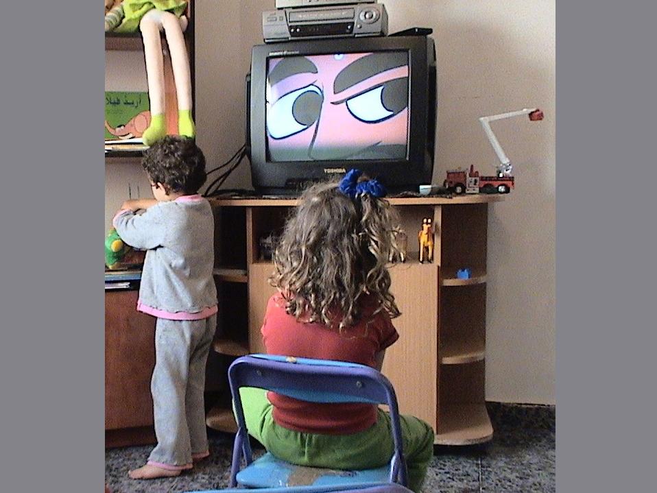 Children watching Palestinian and Israeli Sesame Street