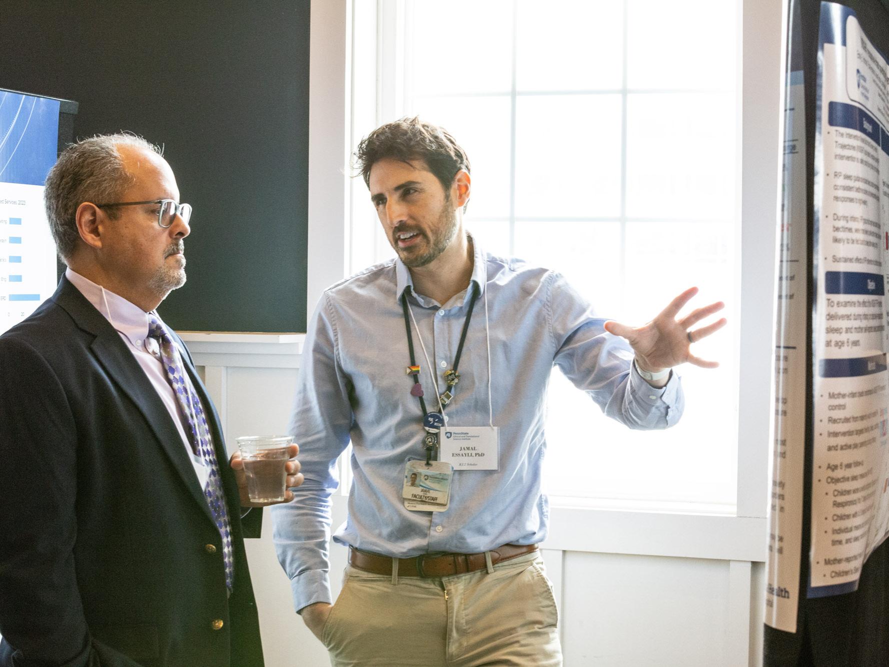 Raffy Luquis, CTSI JEDI-B lead, and Jamal H. Essayli, CTSI Bridges pilot awardee, discuss research