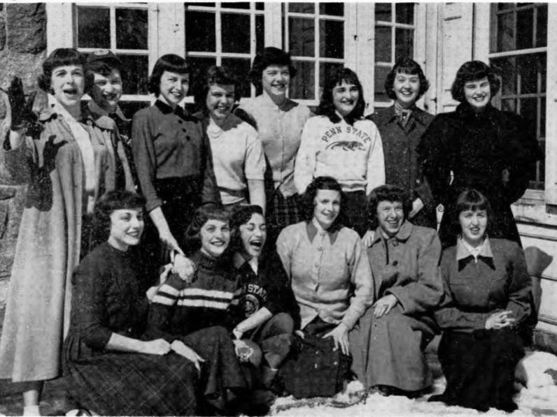 A group of women students at Behrend in 1950.
