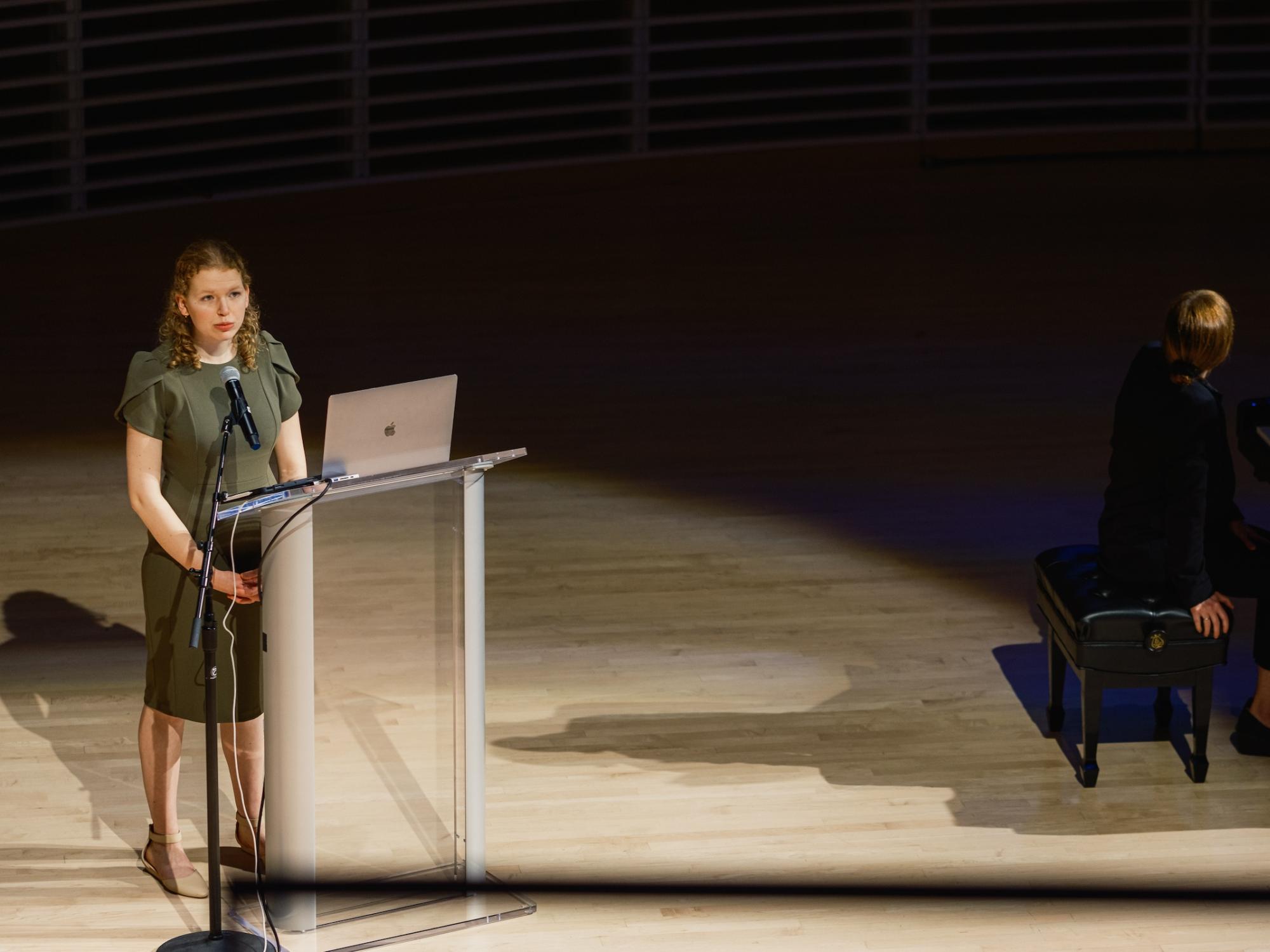 Sarah Esslinger presents her research at Recital Hall