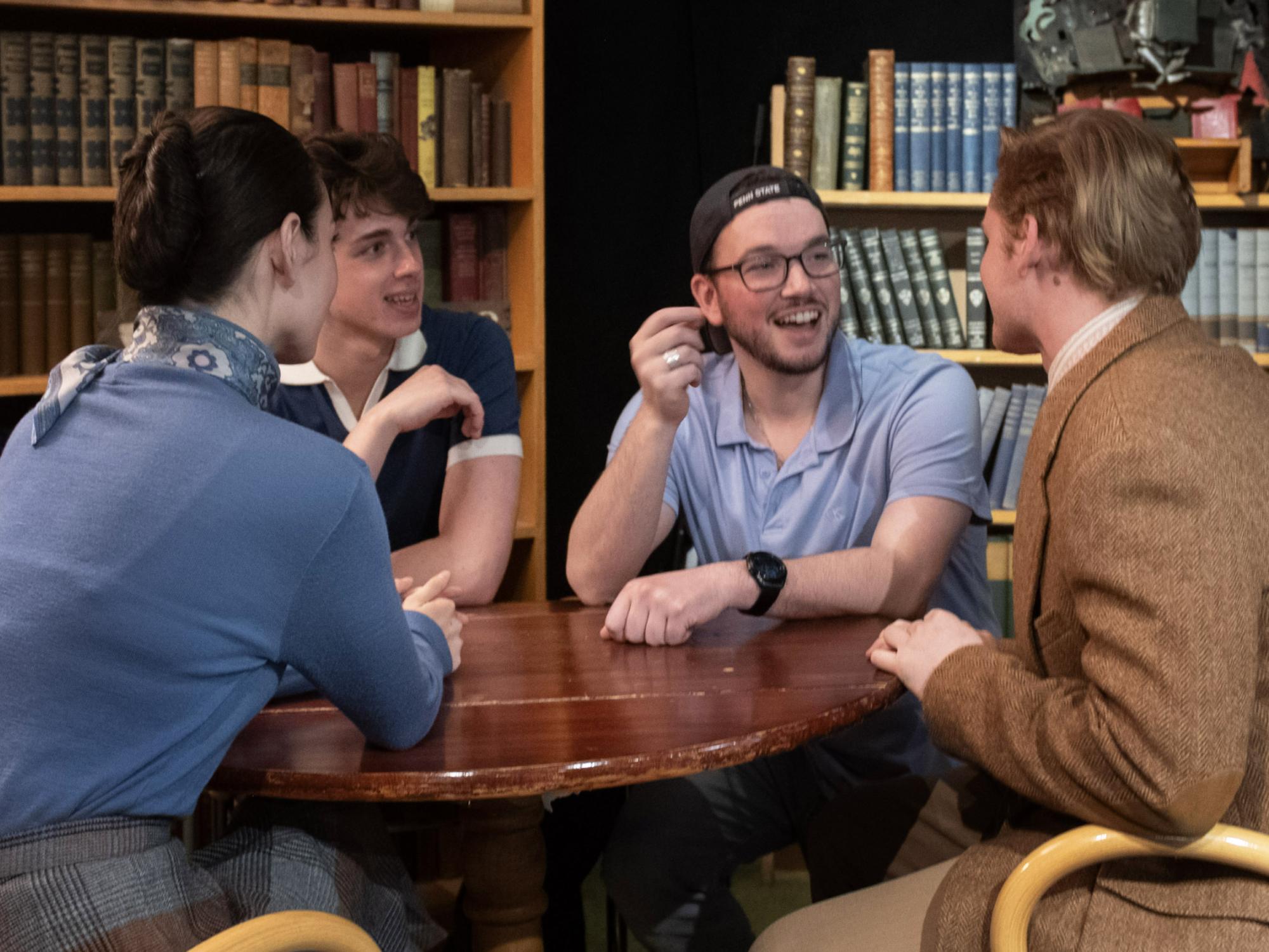 Zack Steele talks with actors