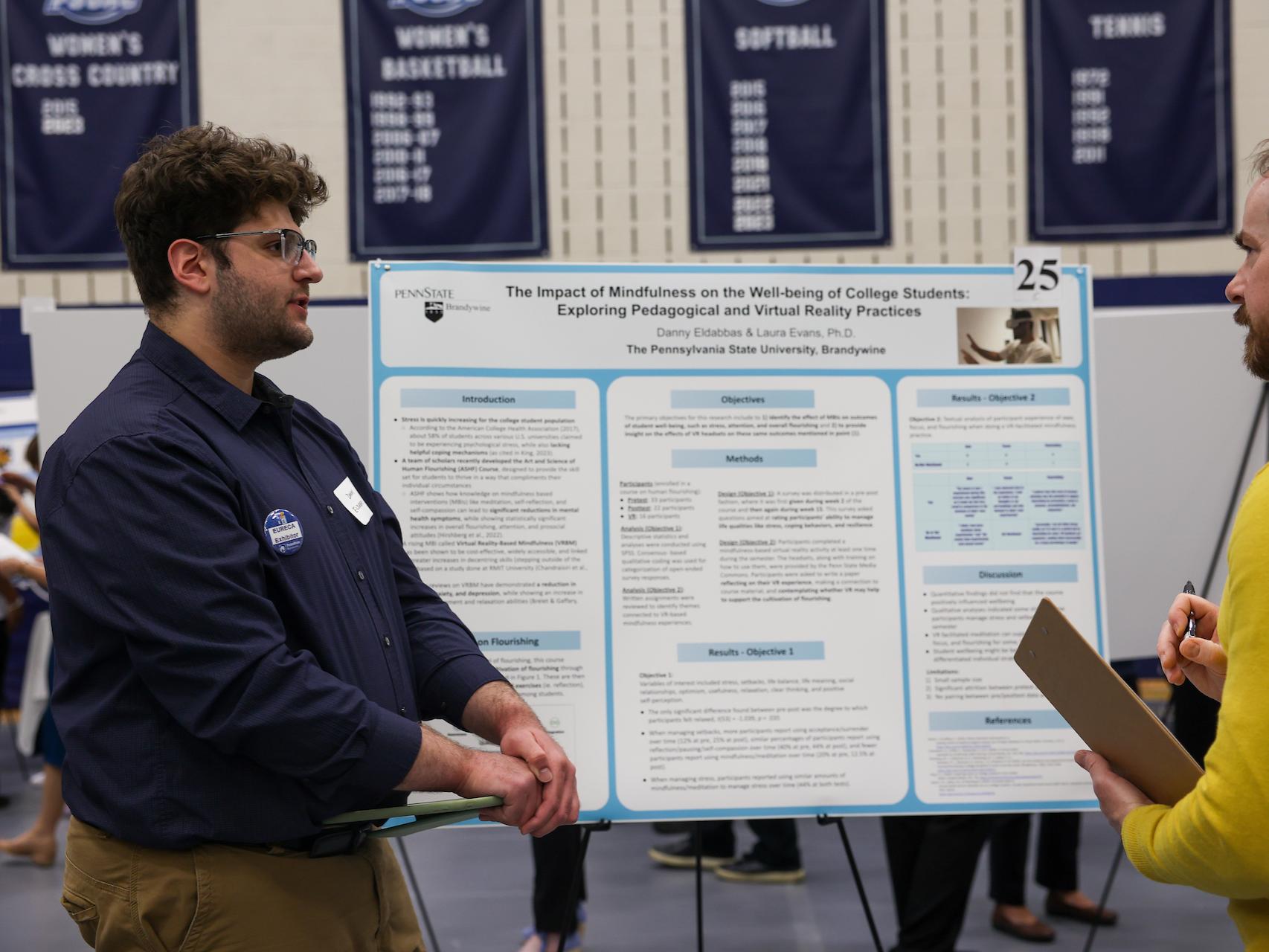 student presenting work