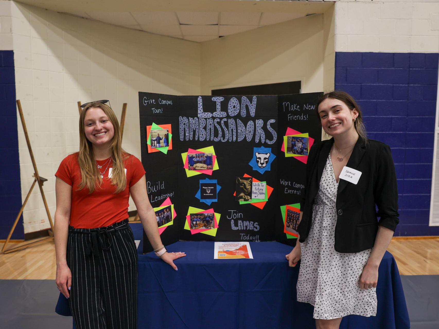 students presenting work