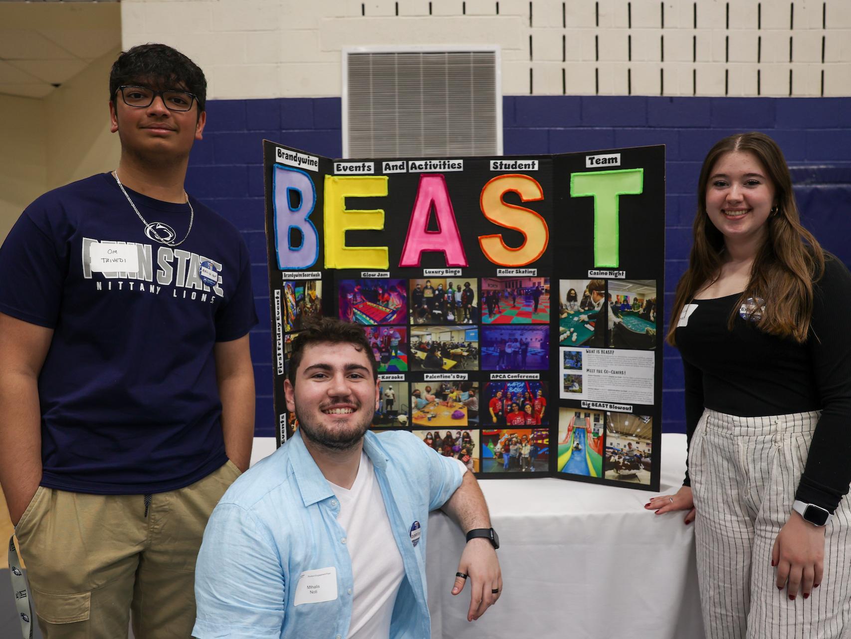 students presenting work