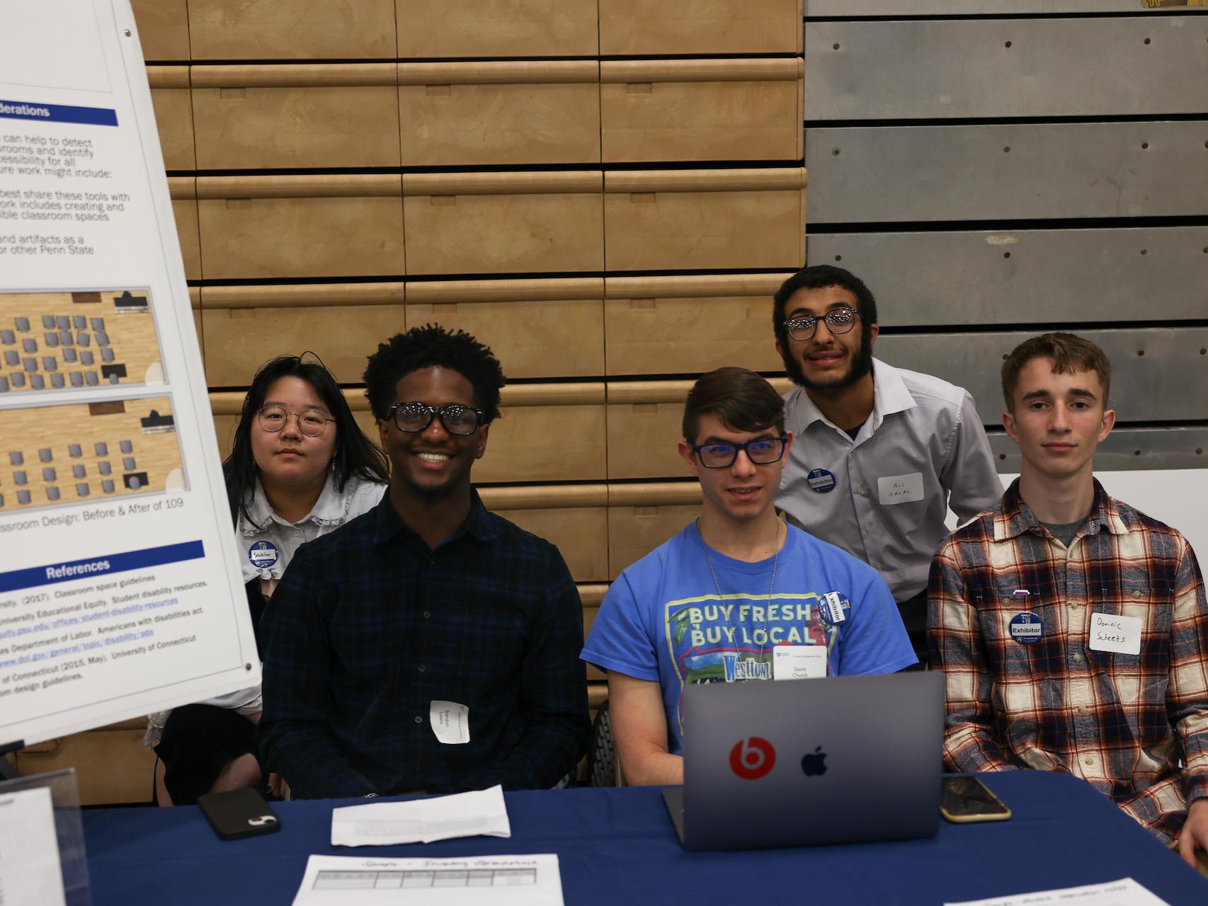 students presenting work