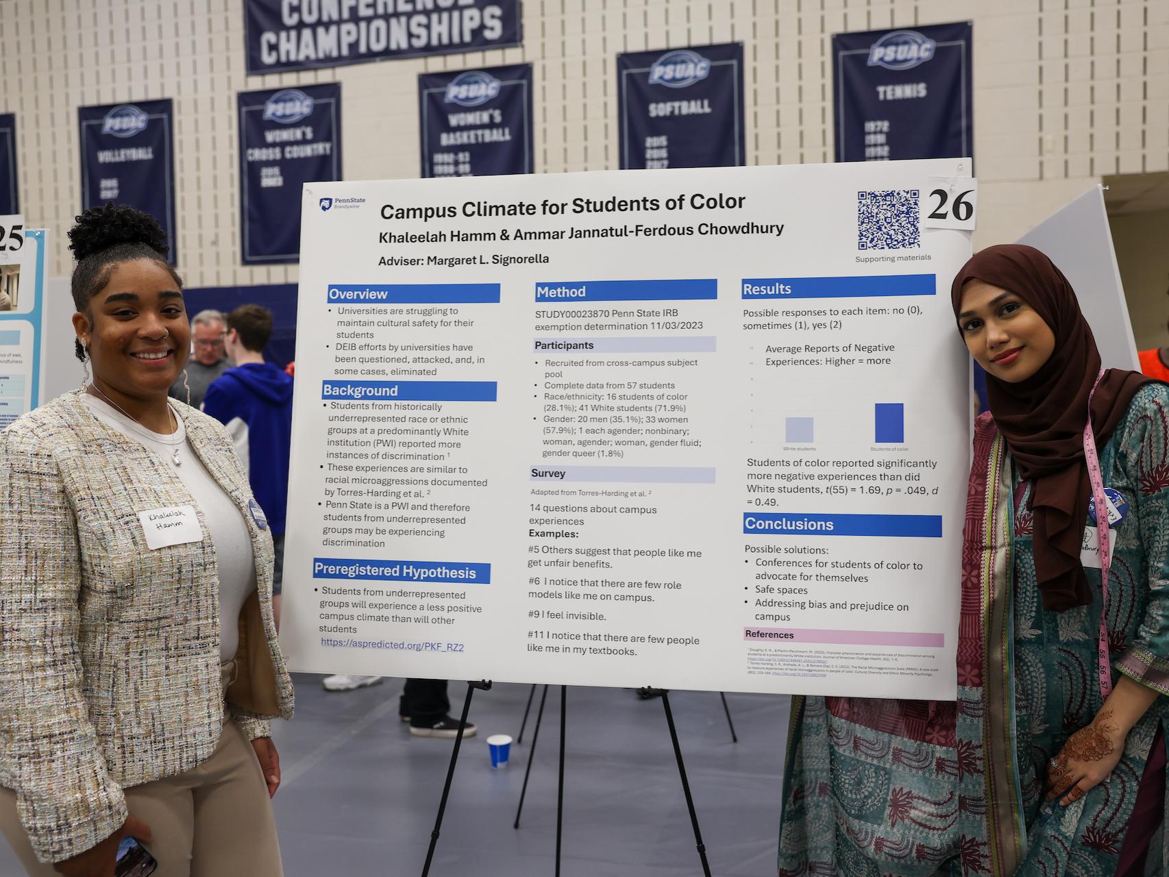 students presenting work