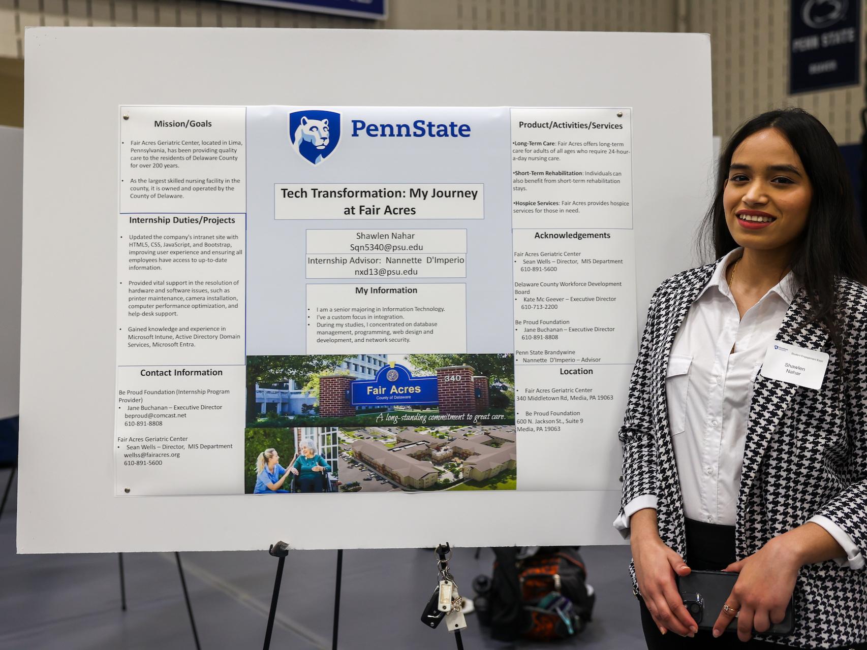 student presenting work