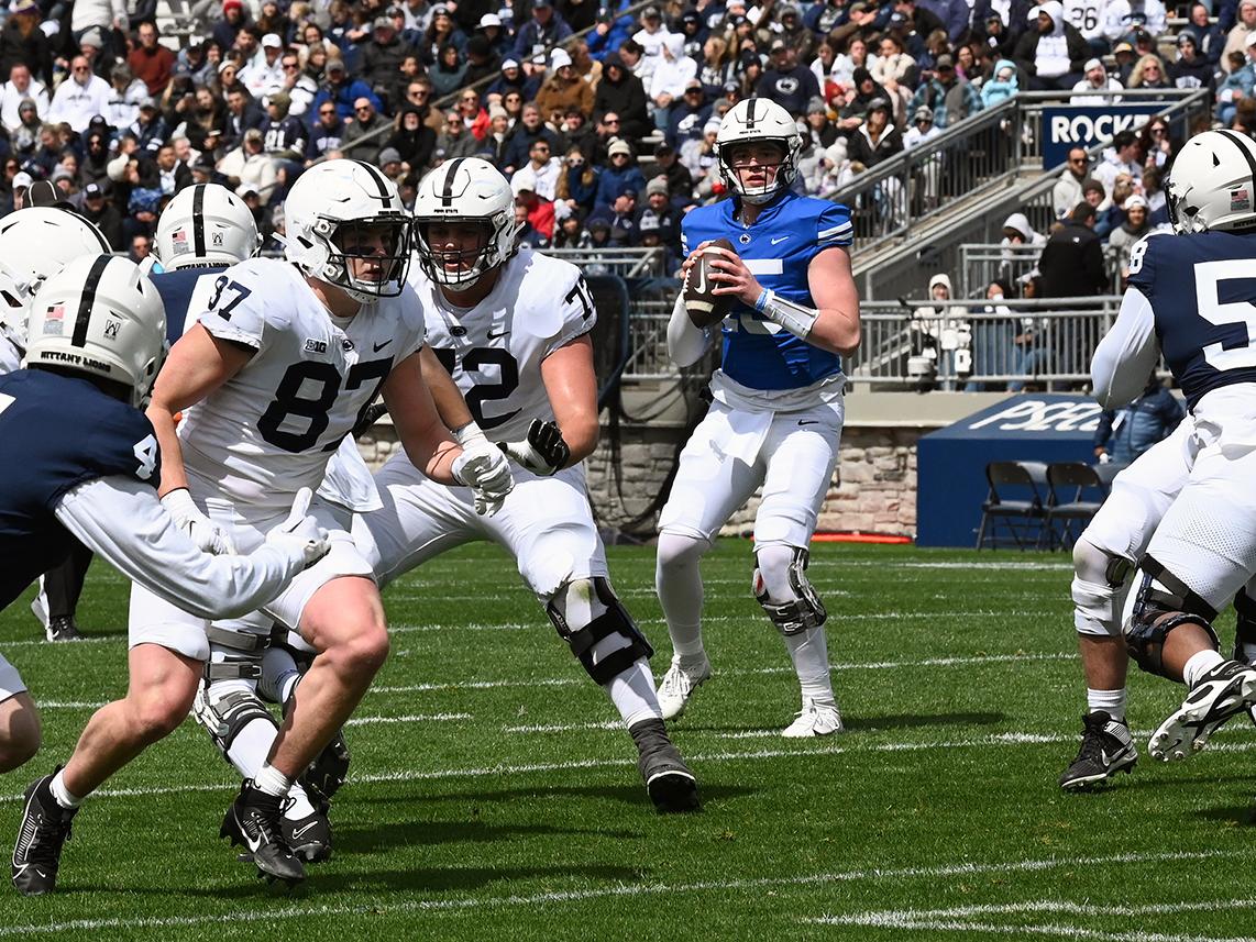 Quarterback looks for tight end