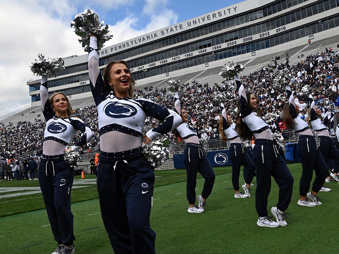 Dance team leading cheer