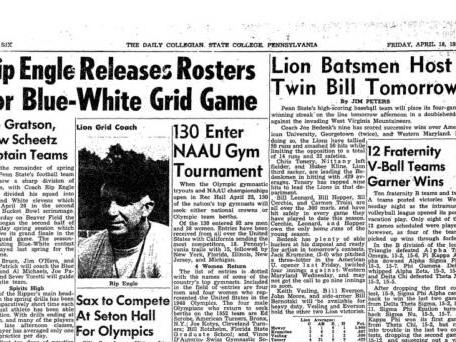 A screenshot of The Daily Collegian newspaper on April 18, 1952