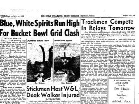 A screenshot of The Daily Collegian on April 24, 1952