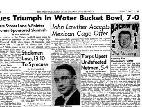 A screenshot of The Daily Collegian on May 8, 1951