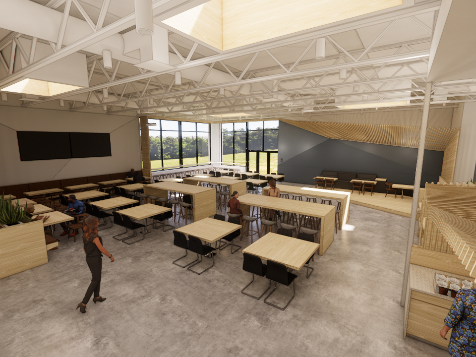 Birdseye view of Tully's Cafe seating arrangements