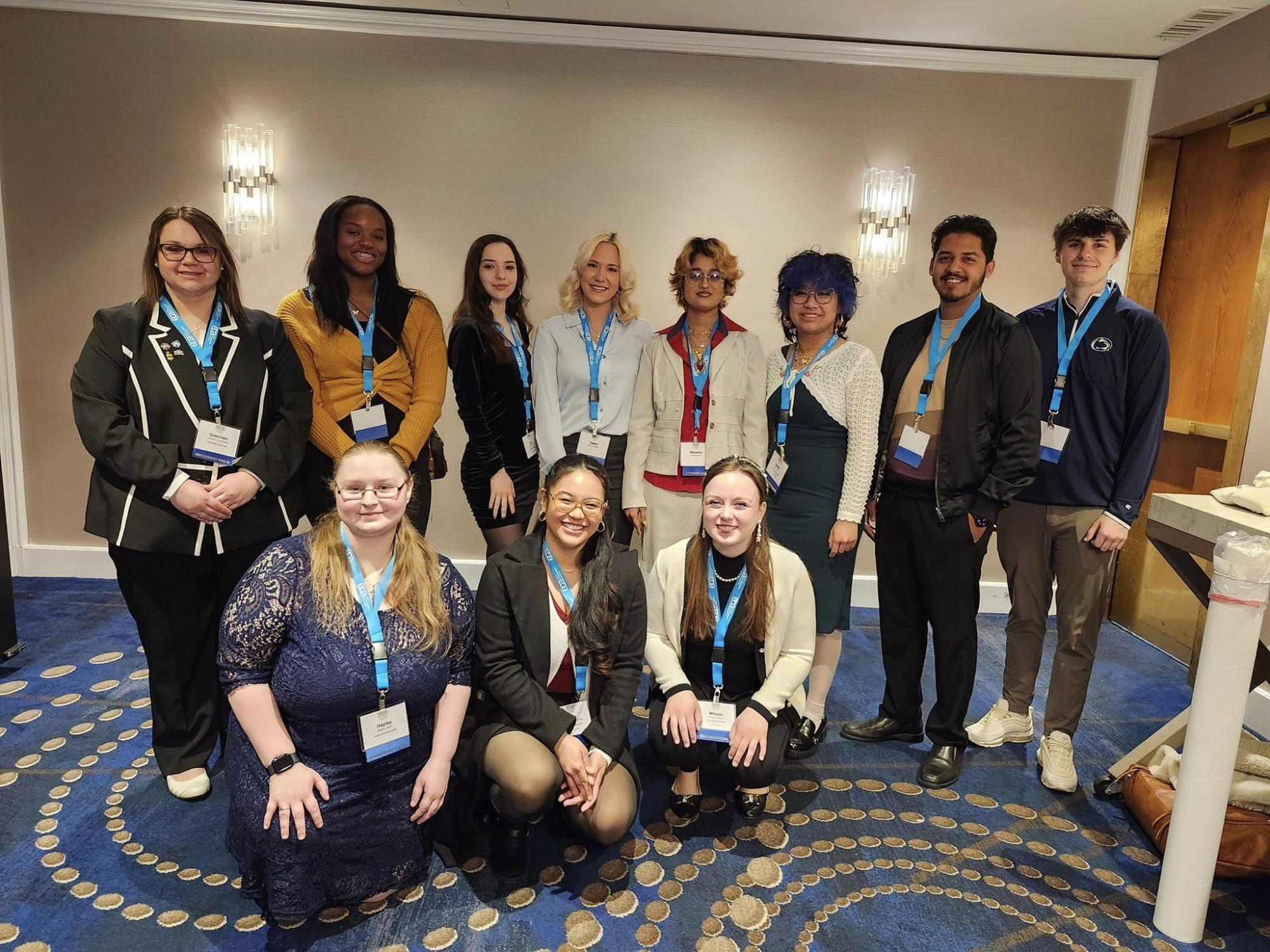 group of students at a conference