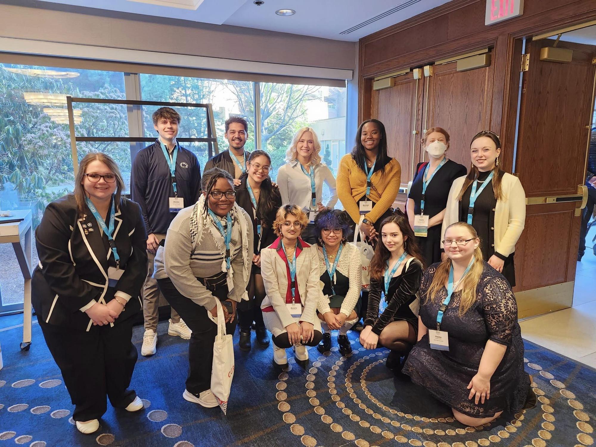 group of students at a conference