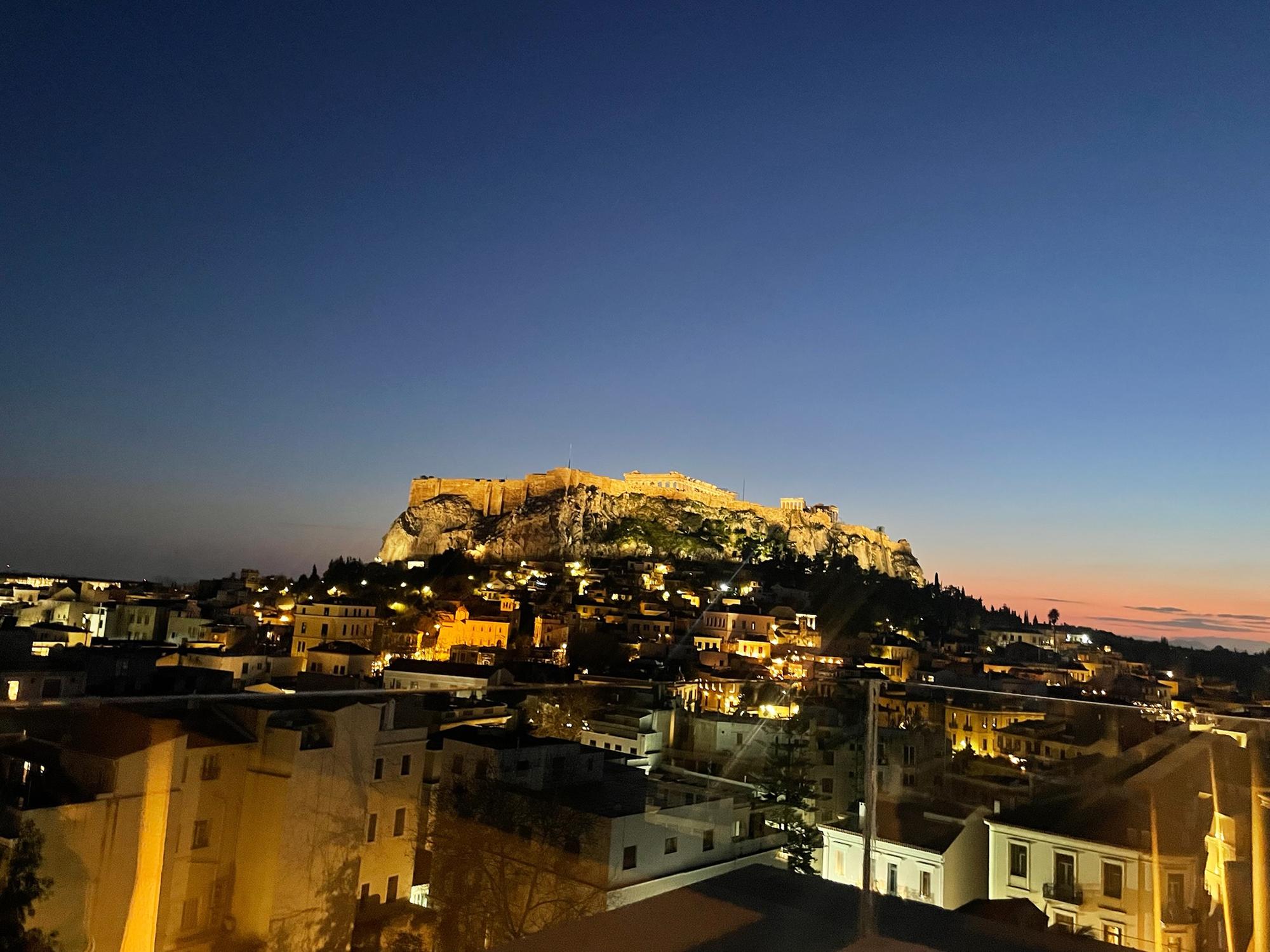 The Acropolis, an ancient citadel in Athens, sits above the city and contains historic buildings such as the Parthenon.