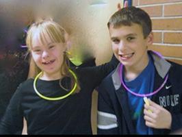 Photo of Meg Kensil and Josh Fields growing up