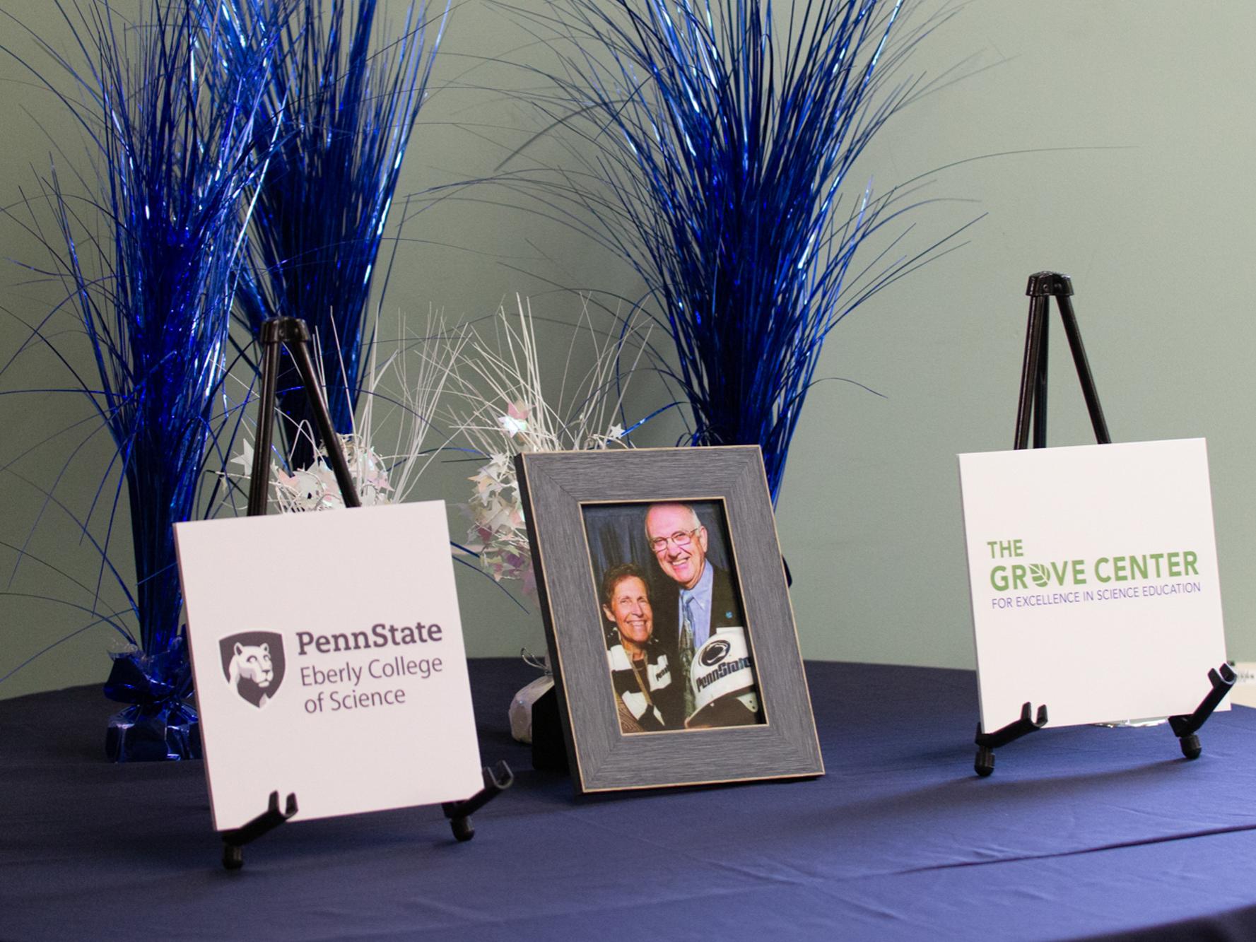 Grove Center Naming Ceremony table setup