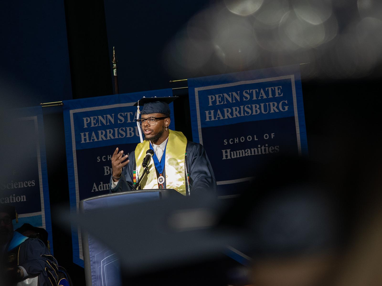 Ashon Calhoun at podium