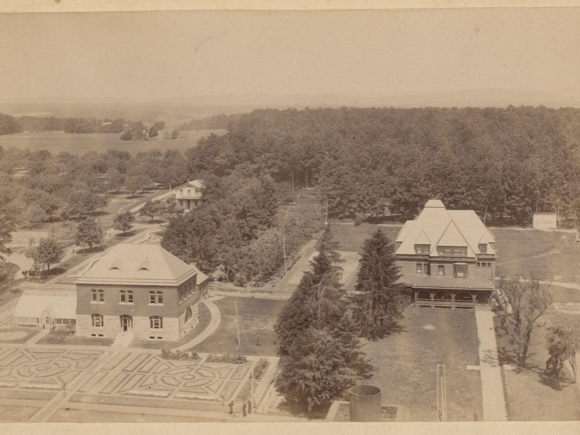 A view of north campus in the 1800s