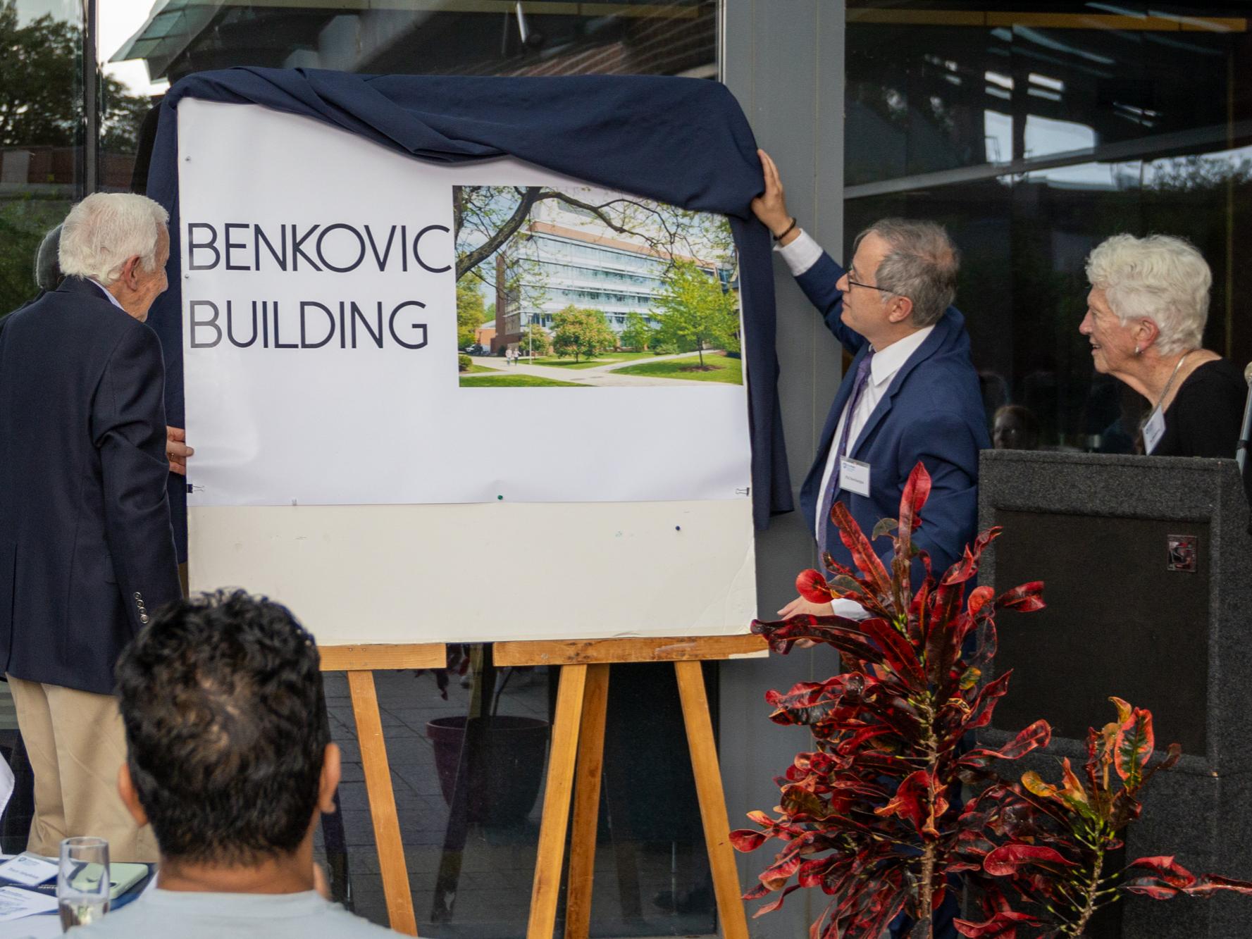 Benkovic Building plaque reveal at naming ceremony