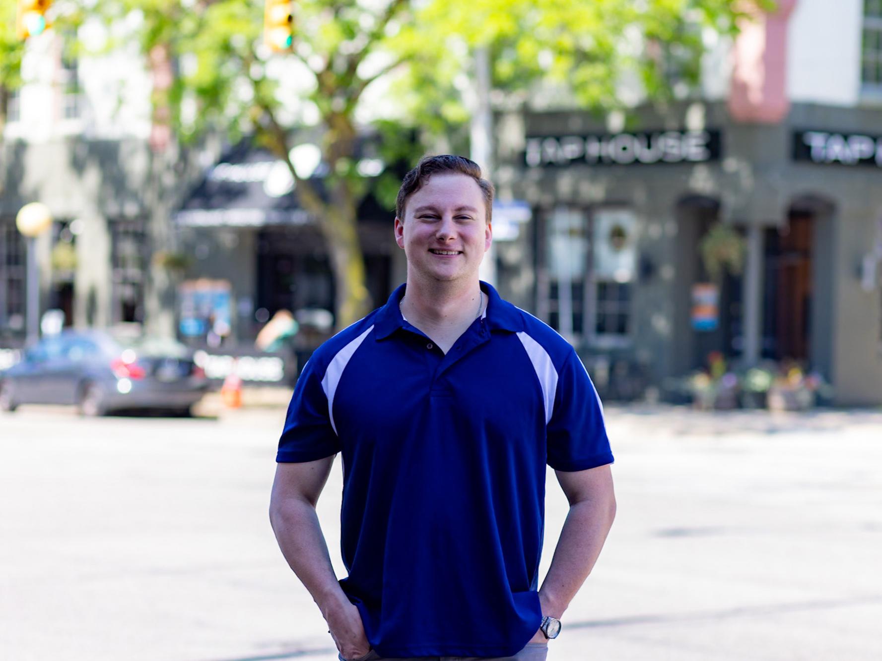 A portrait of Brendan Daugherty, an adjunct theatre faculty member at Penn State Behrend.
