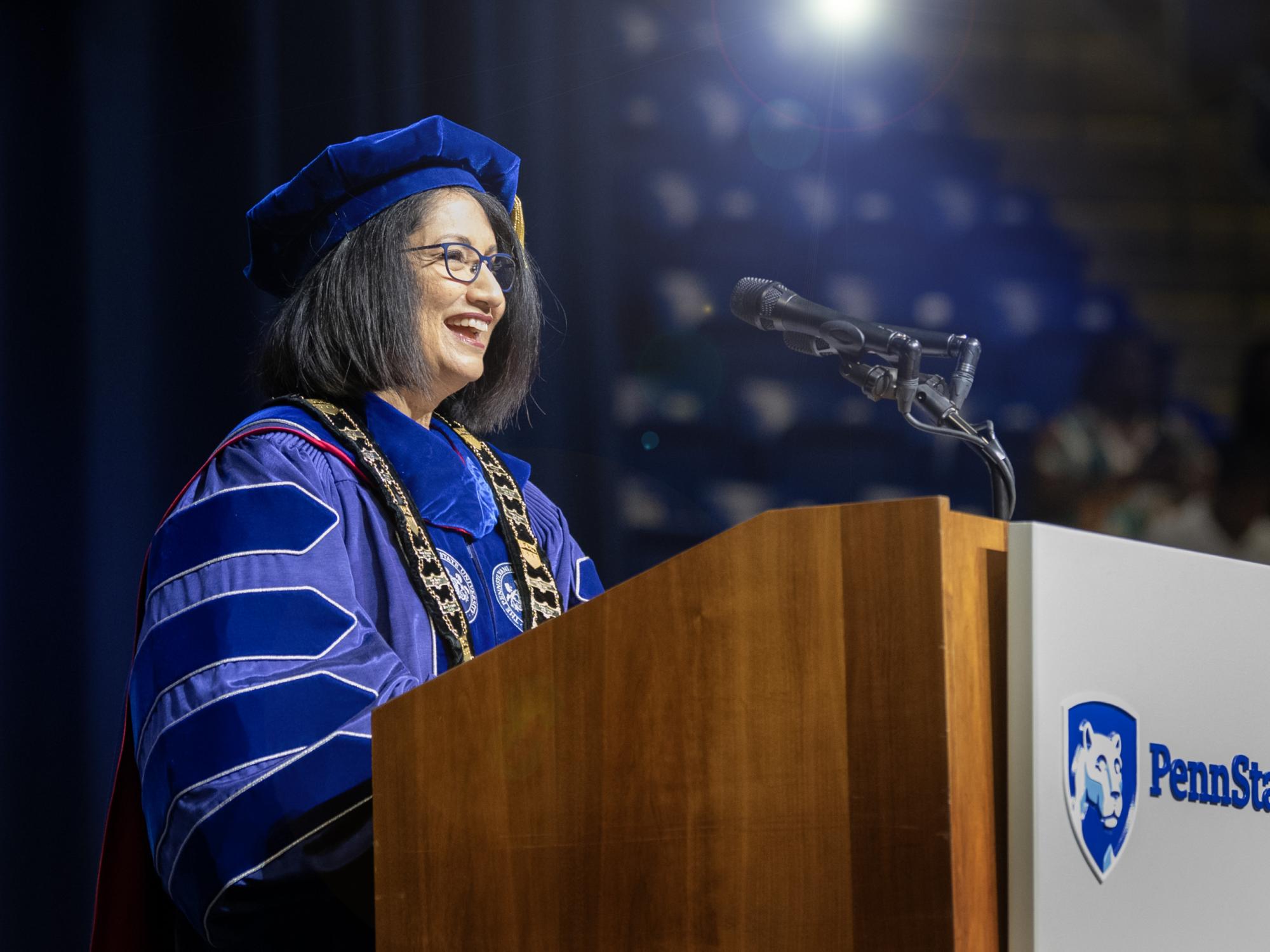 Neeli Bendapudi at summer commencement