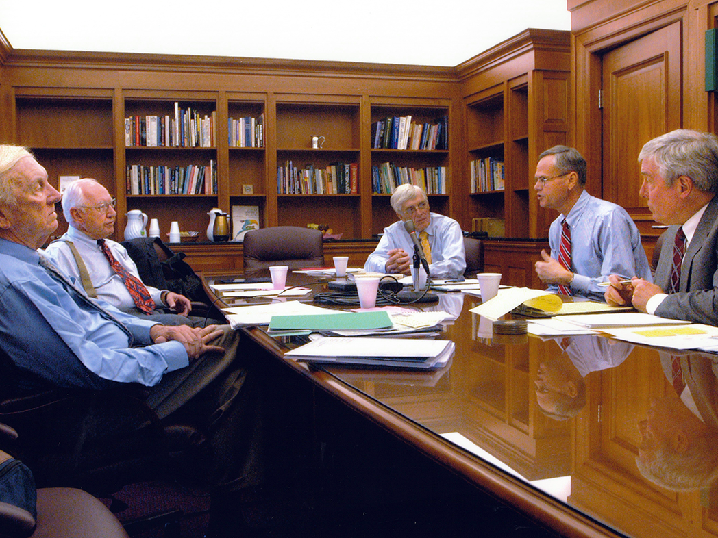 Page Center leaders at a table. 